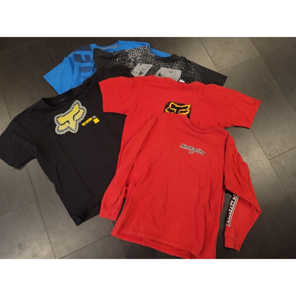 Y2K Motorcycle Mens shirts lot of 5 All XL Distressed some holes fade Fox